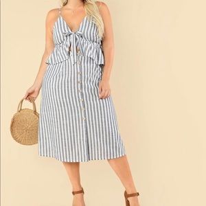 Striped Cami Top & Skirt Set